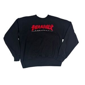 Thrasher Magazine Japanese‎ Logo Black Sweatshirt Size M